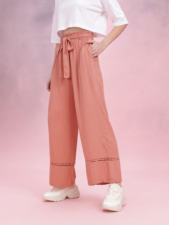 DressBerry Women High-Rise Pleated Trousers Comes With a Belt