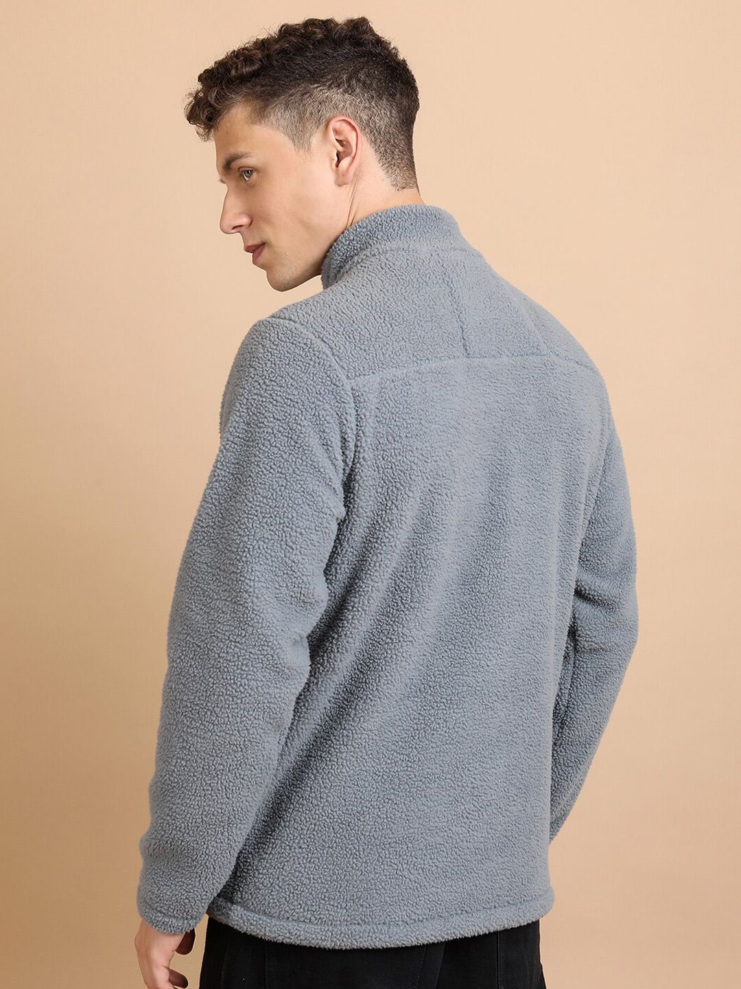 HIGHLANDER High Neck Regular Fit Front Open Sweatshirt