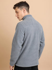 HIGHLANDER High Neck Regular Fit Front Open Sweatshirt