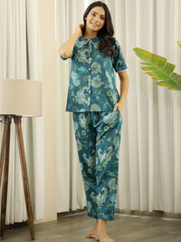 SANSKRUTIHOMES Women Printed Cotton Night suit