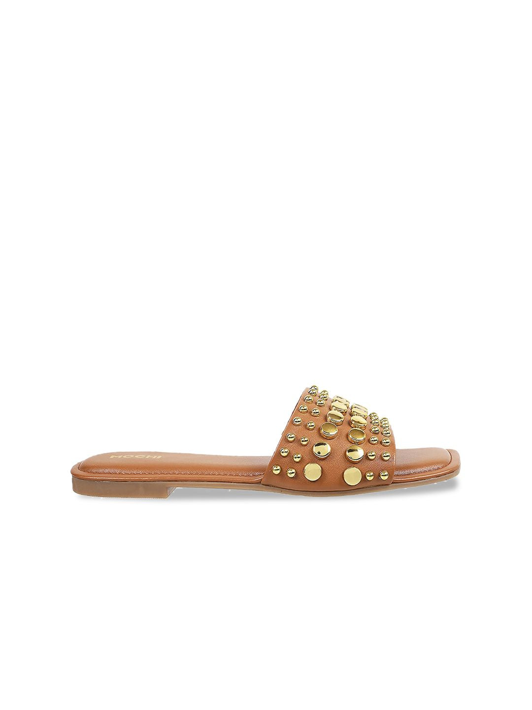 Mochi Women Embellished Open Toe Flats
