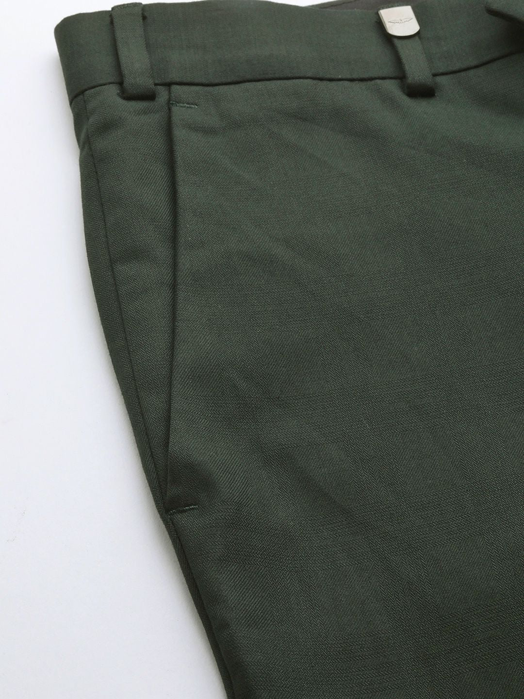 Park Avenue Men Self-Design Checked Formal Trousers