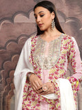 Vishudh Women Floral Printed Regular Pure Cotton Kurta with Trousers & With Dupatta