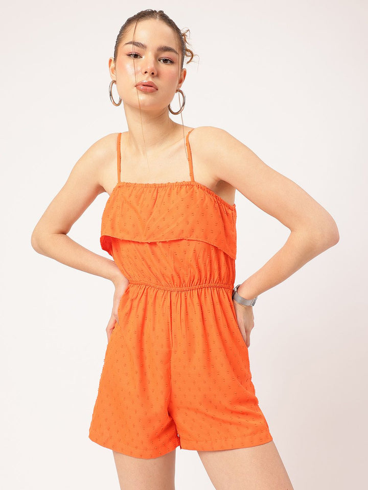 DressBerry Sunny Side-Up Dobby Weave Strappy Playsuit