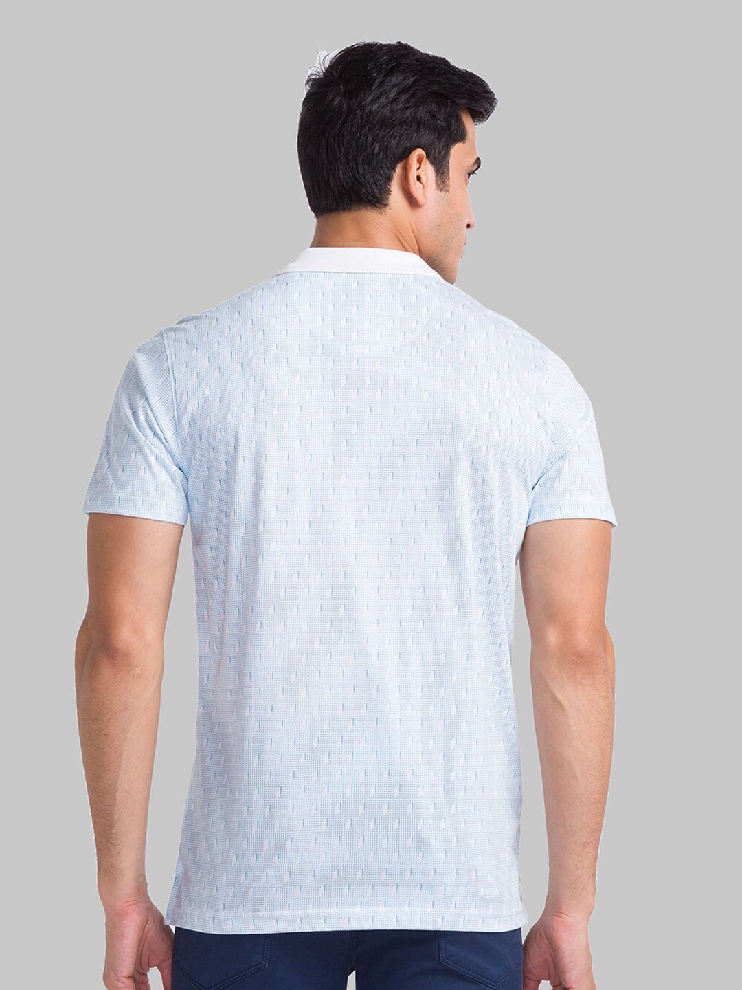 Park Avenue Geometric Printed Polo Collar Slim Fit T-shirt