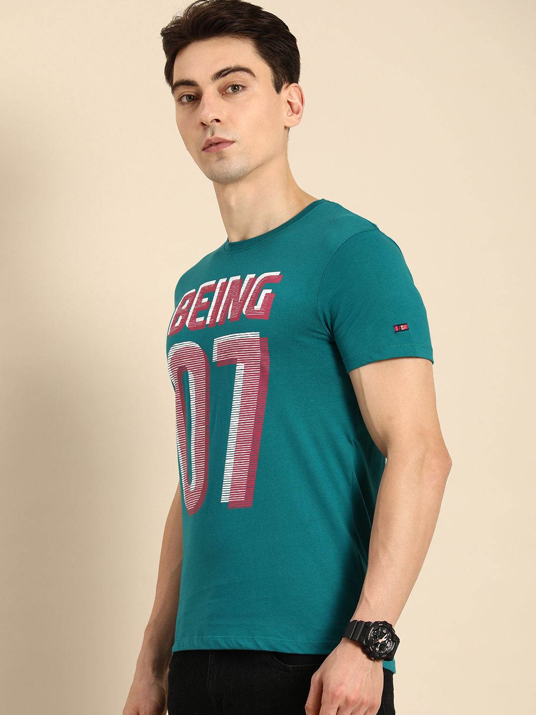 Being Human Men Typography Printed Pure Cotton T-shirt