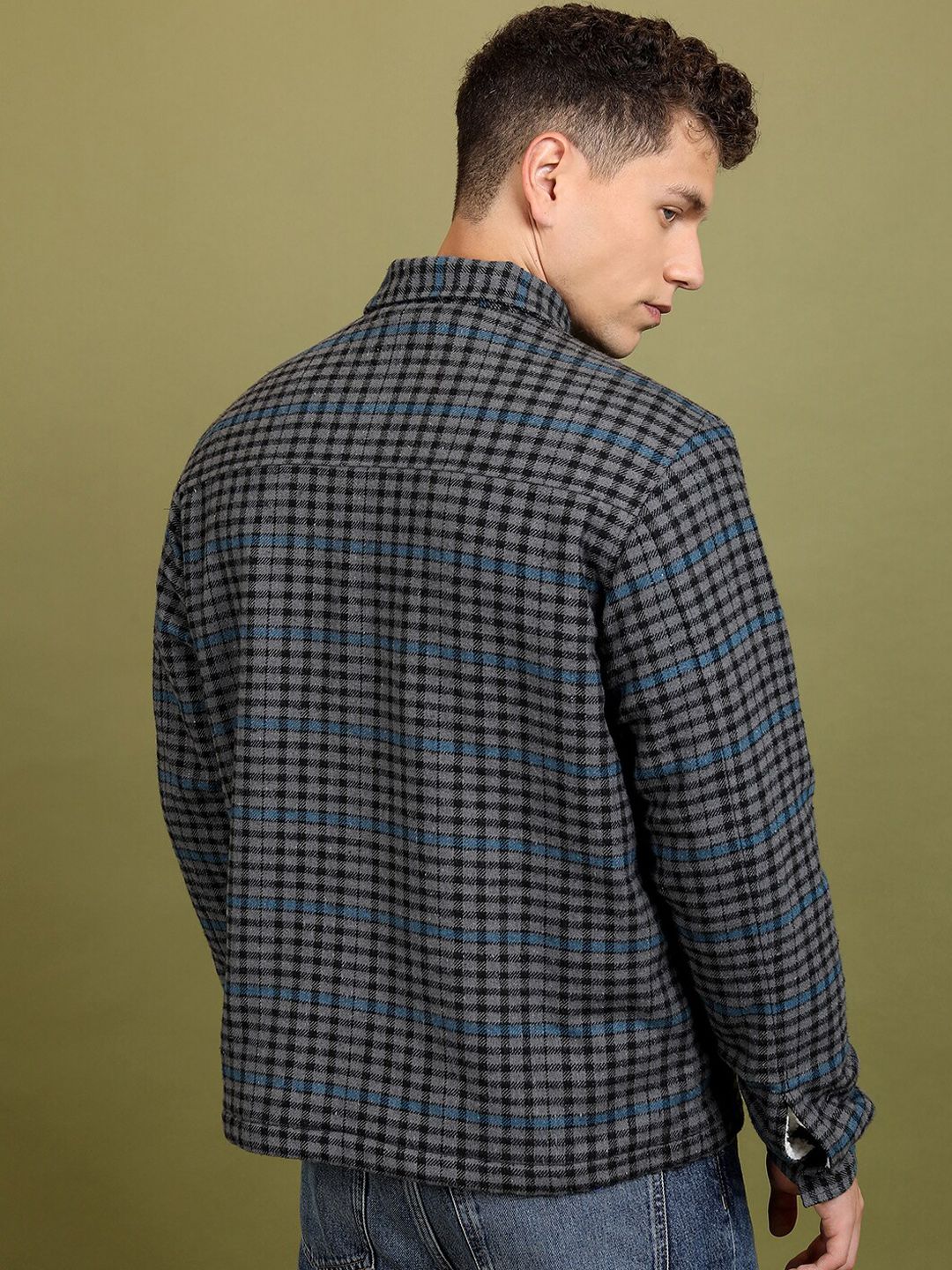 HIGHLANDER Shepherd Checks Spread Collar Flannel Shacket
