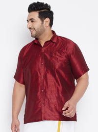VASTRAMAY Plus Size Men Maroon Premium Casual Shirt