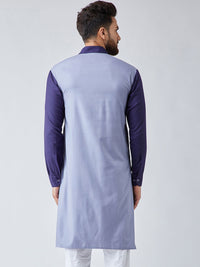 SOJANYA Lelaki Blue Colourblocked Straight Kurta