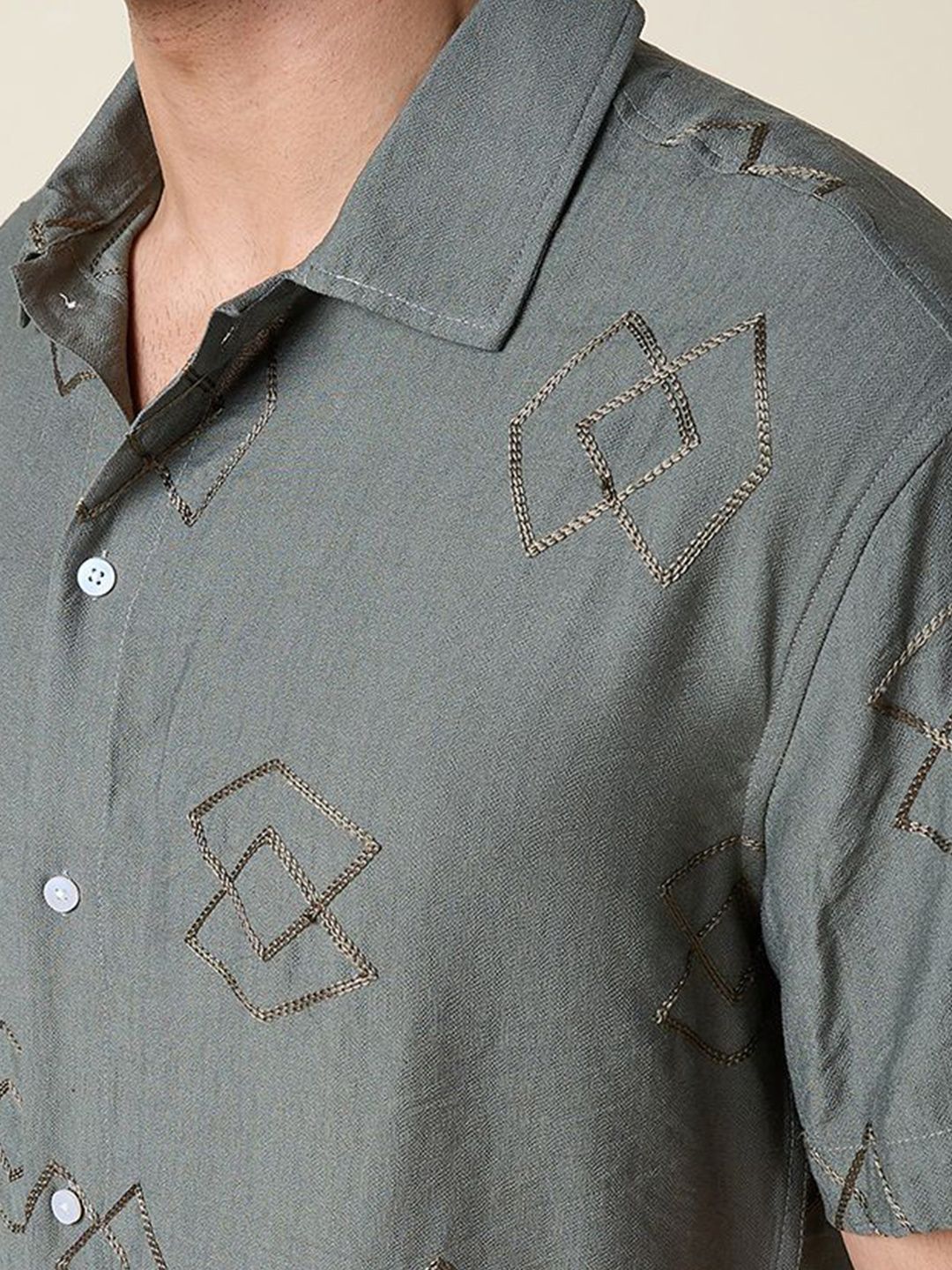 Thomas Scott Men Embroidered Regular Fit Casual Shirt