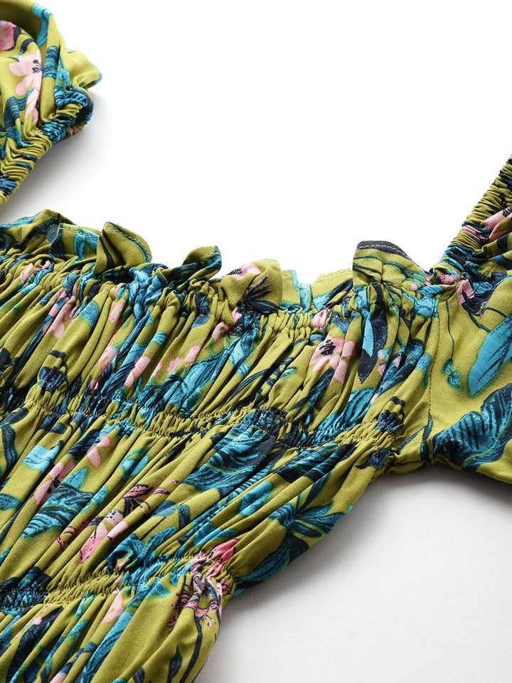all about you Floral Print Smocked Top