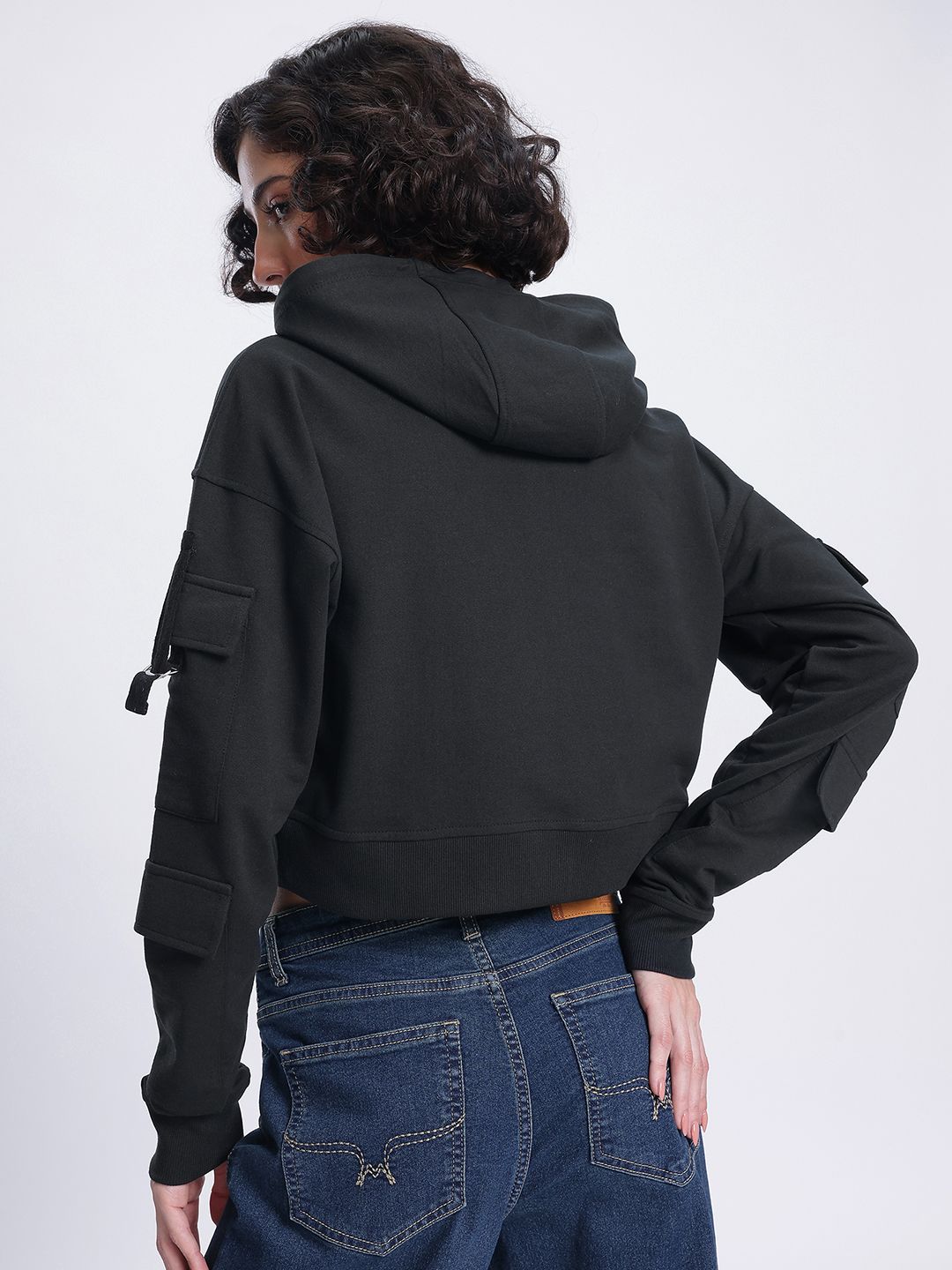 DressBerry Hooded Crop Sweatshirt
