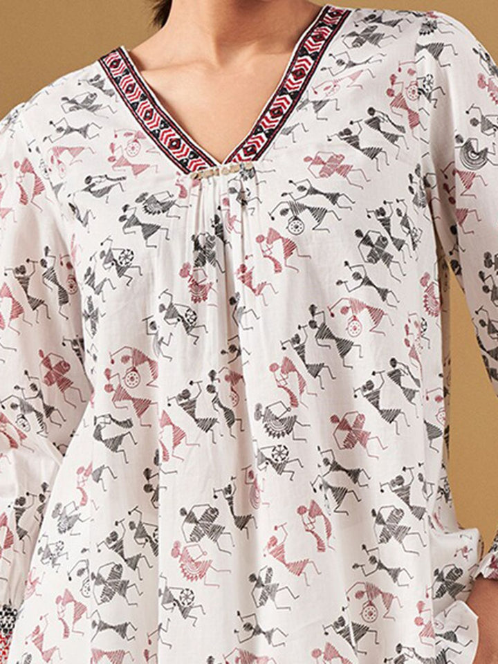 Global Desi Ethnic Motifs Printed Cotton Top