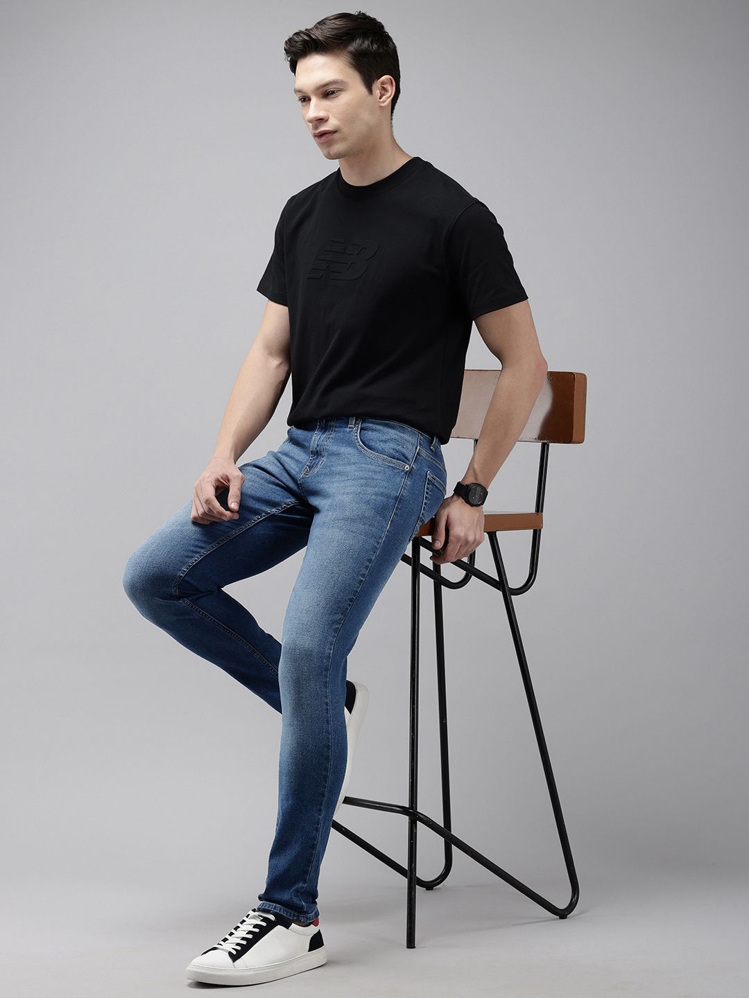 SPYKAR Men Super Skinny Fit Low-Rise Heavy Fade Stretchable Jeans