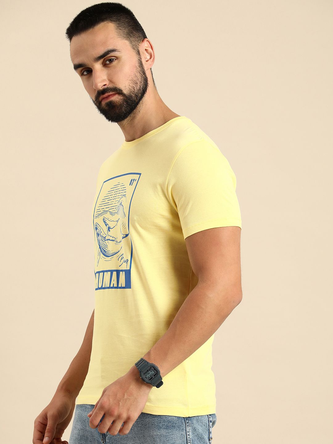 Being Human Pure Cotton Graphic Printed Casual T-shirt