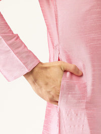 SOJANYA Men Pink Solid Kurta Lurus