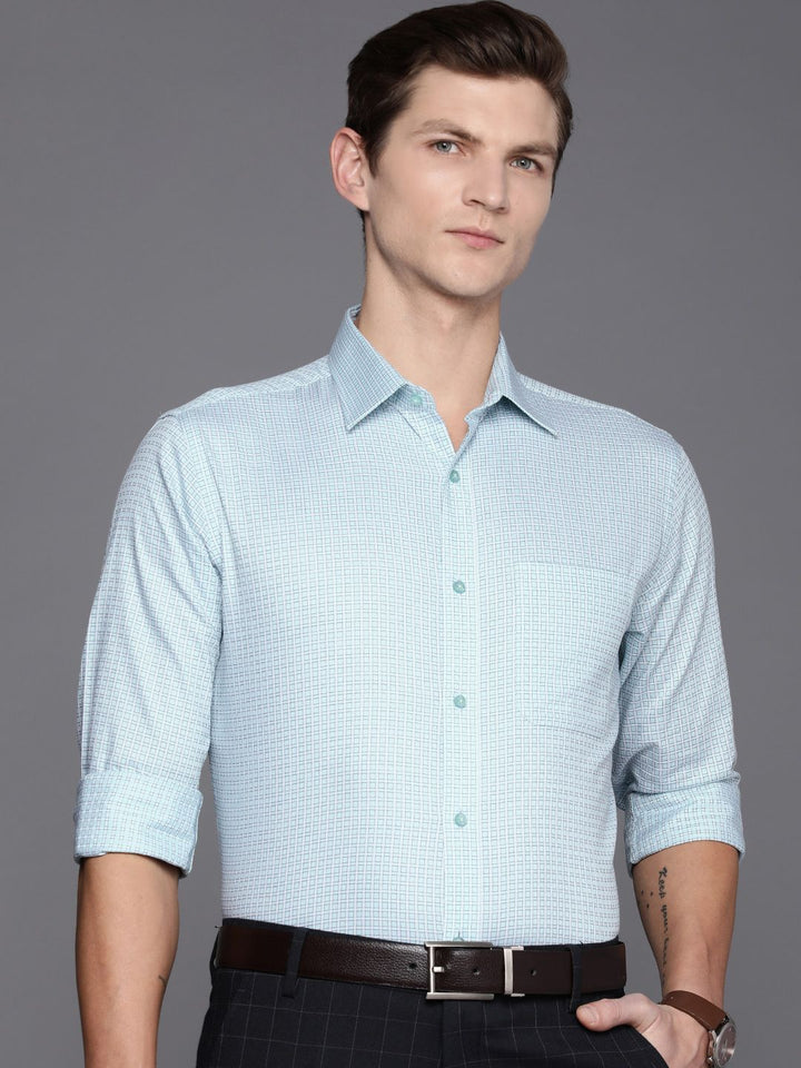 Raymond Slim Fit Checked Pure Cotton Formal Shirt