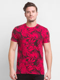 Being Human Men Red Printed Cotton  T-shirt