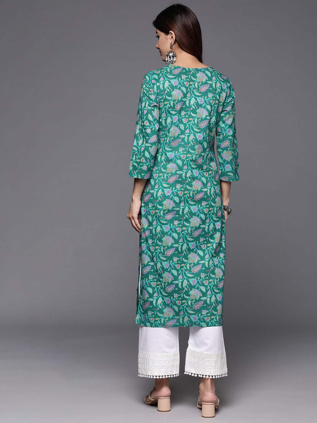 Varanga Floral Printed Gotta Patti Pure Cotton Kurta