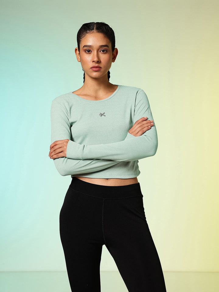 HRX by Hrithik Roshan New Era Story Rapid-Dry Cut Out Running Crop T-shirt