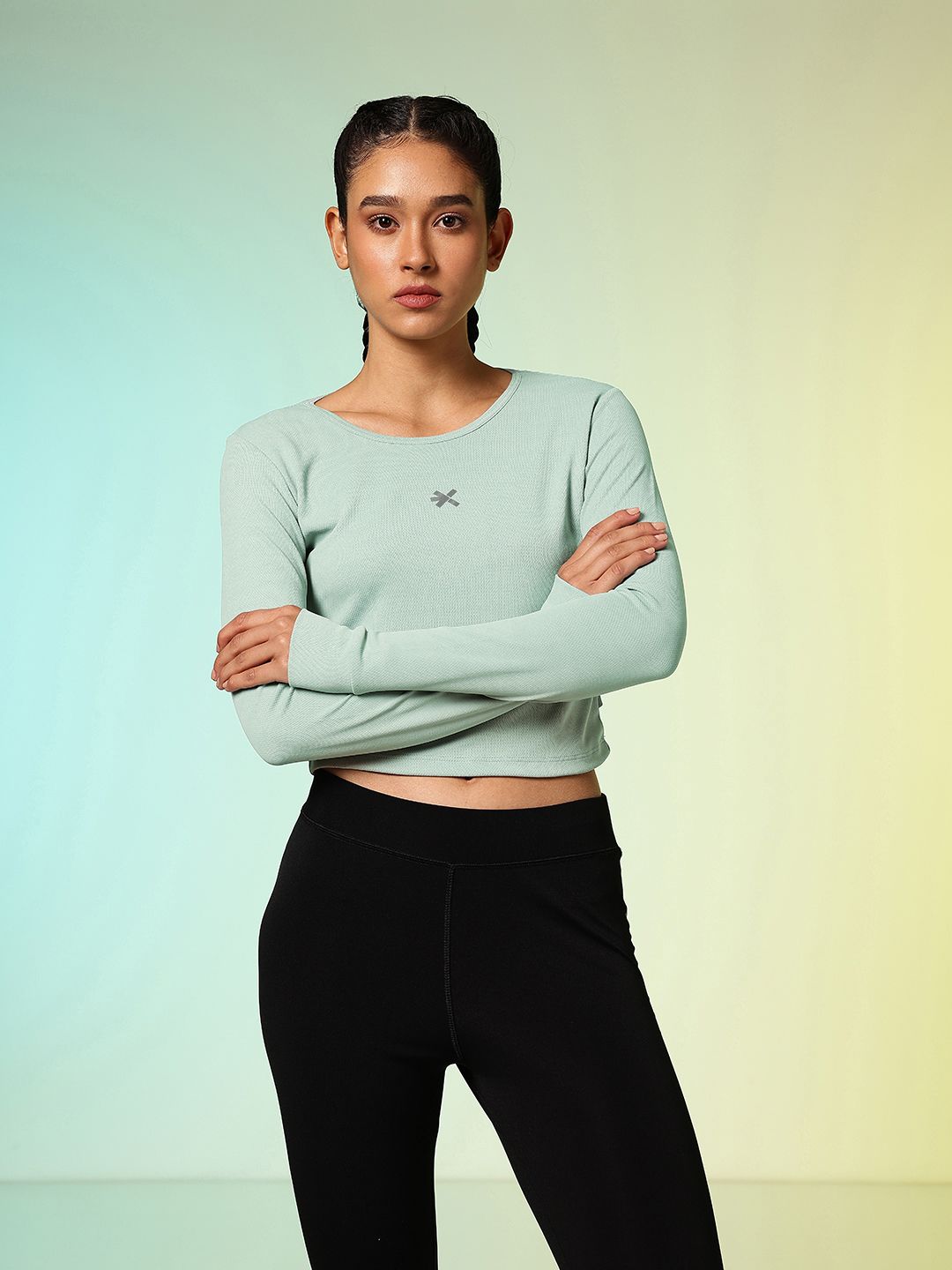 HRX by Hrithik Roshan New Era Story Rapid-Dry Cut Out Running Crop T-shirt