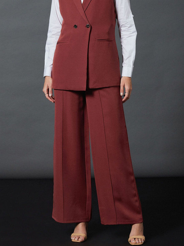 SASSAFRAS worklyf Loose Fit High-Rise Pleated Parallel Trousers