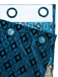 Story@home Blue & Brown 2 Pieces Ethnic Motifs Window Curtain