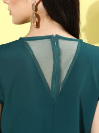 DressBerry Women Tranquil Teal Solid Twist & Knotted Jumpsuit