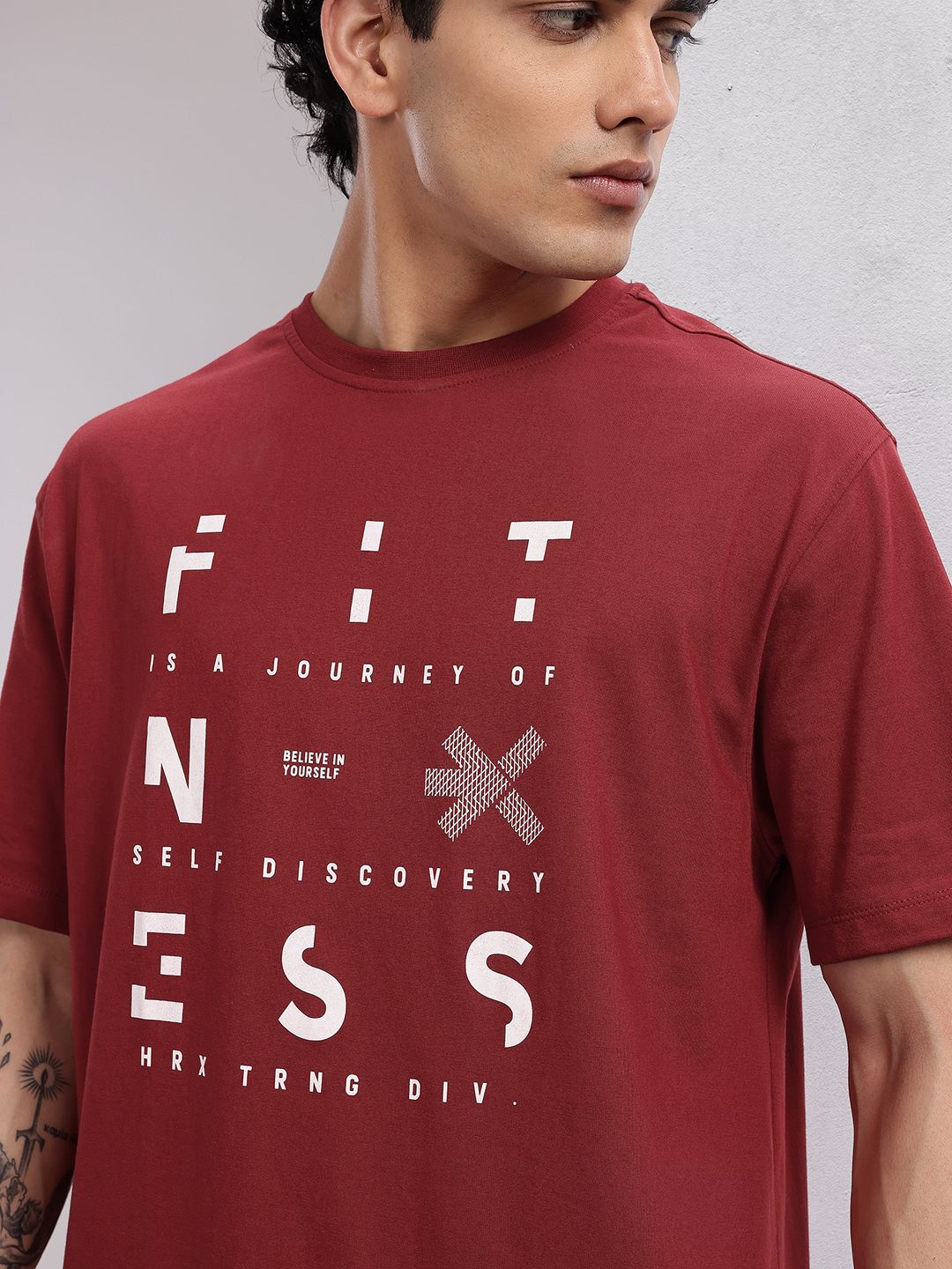 HRX by Hrithik Roshan Men Typography Printed Training T-shirt