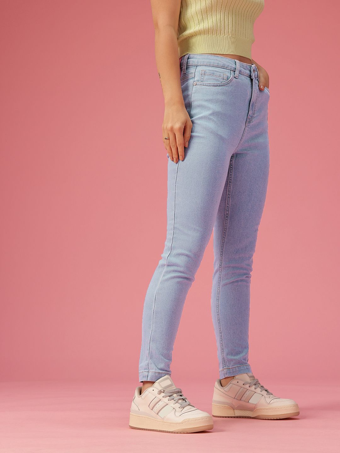 DressBerry Women Skinny Fit High-Rise Light Fade Stretchable Jeans