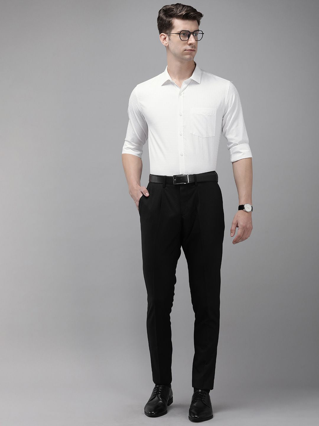 Park Avenue Textured Slim Fit Formal Shirt