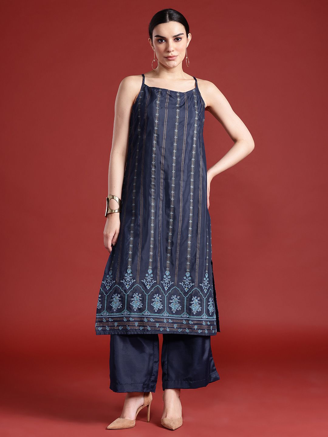 Anouk Printed Regular Kurta with Palazzos