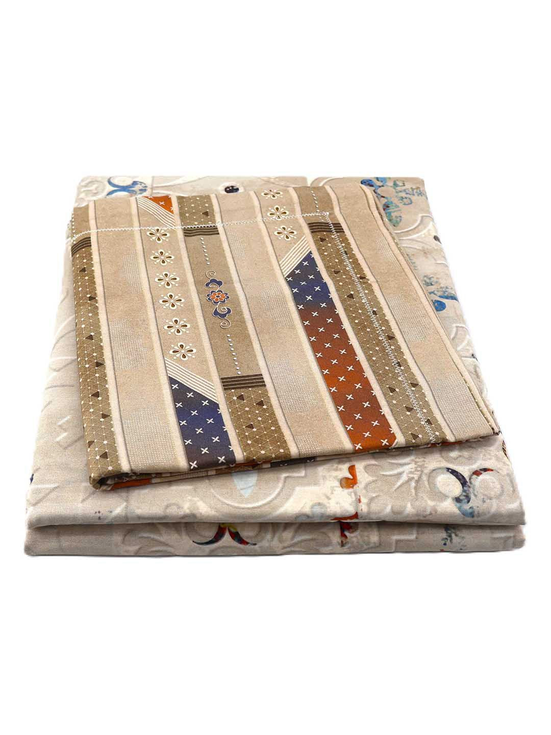 BOMBAY DYEING Fantasque Brown Floral Printed Cotton 180 TC King Bedsheet Set 2.74 x 2.74 m