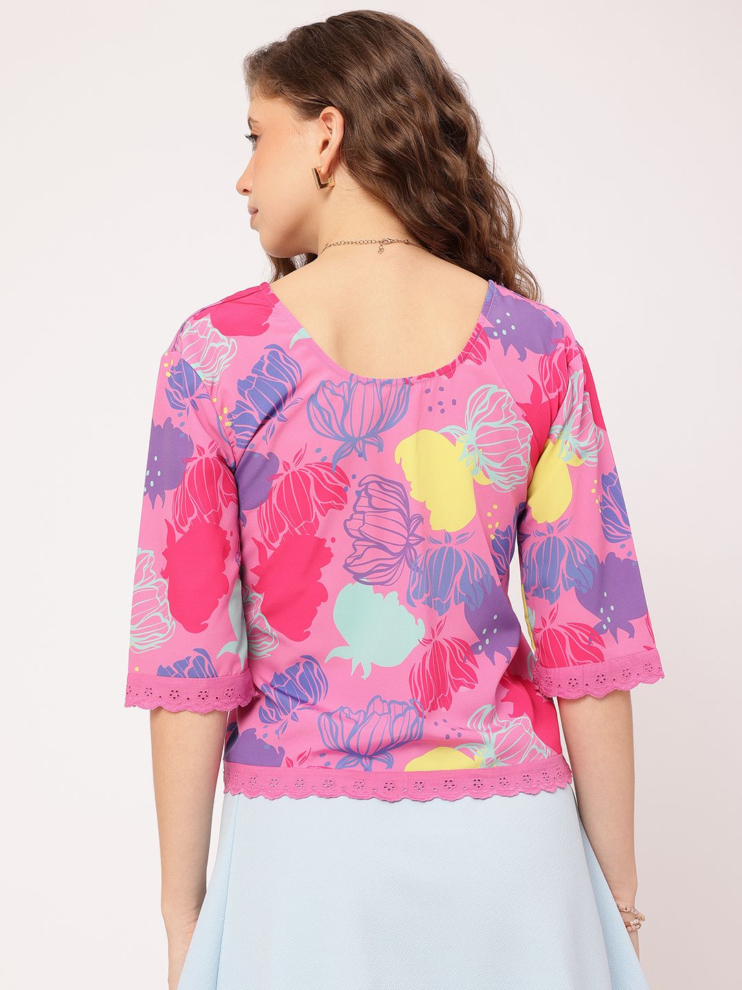 DressBerry Floral Fever Schiffli Detail Top
