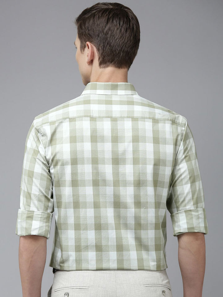 Park Avenue Men Pure Cotton Slim Fit Buffalo Checks Formal Shirt