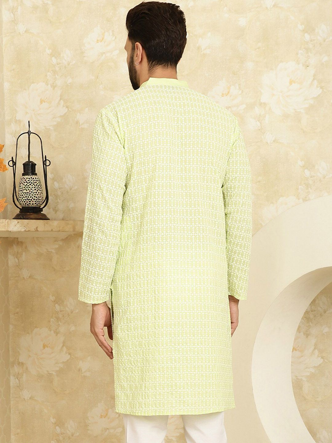 SOJANYA Ethnic Motifs Embroiedred Cotton Straight Kurta