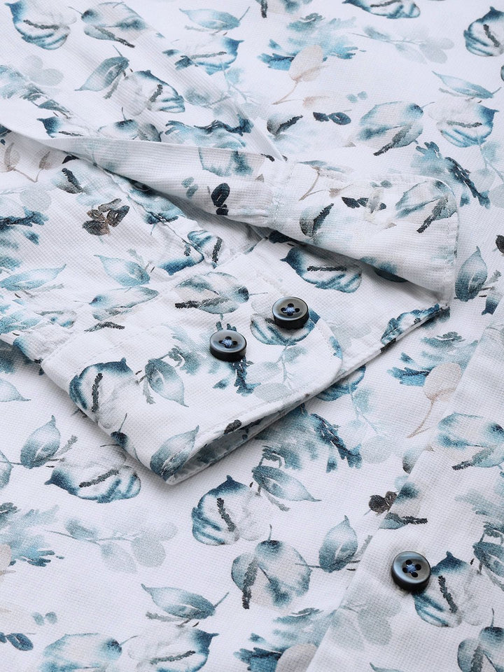 Park Avenue Pure Cotton Slim Fit Floral Printed Shirt