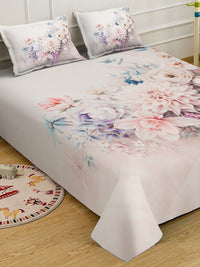 Myntra Elegant Homes Pink Floral 300 TC Cadar Katil King dengan 2 Sarung Bantal
