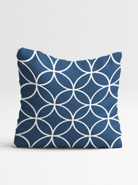 STITCHNEST Green & Navy Blue Set of 5 Geometric Square Cushion Covers