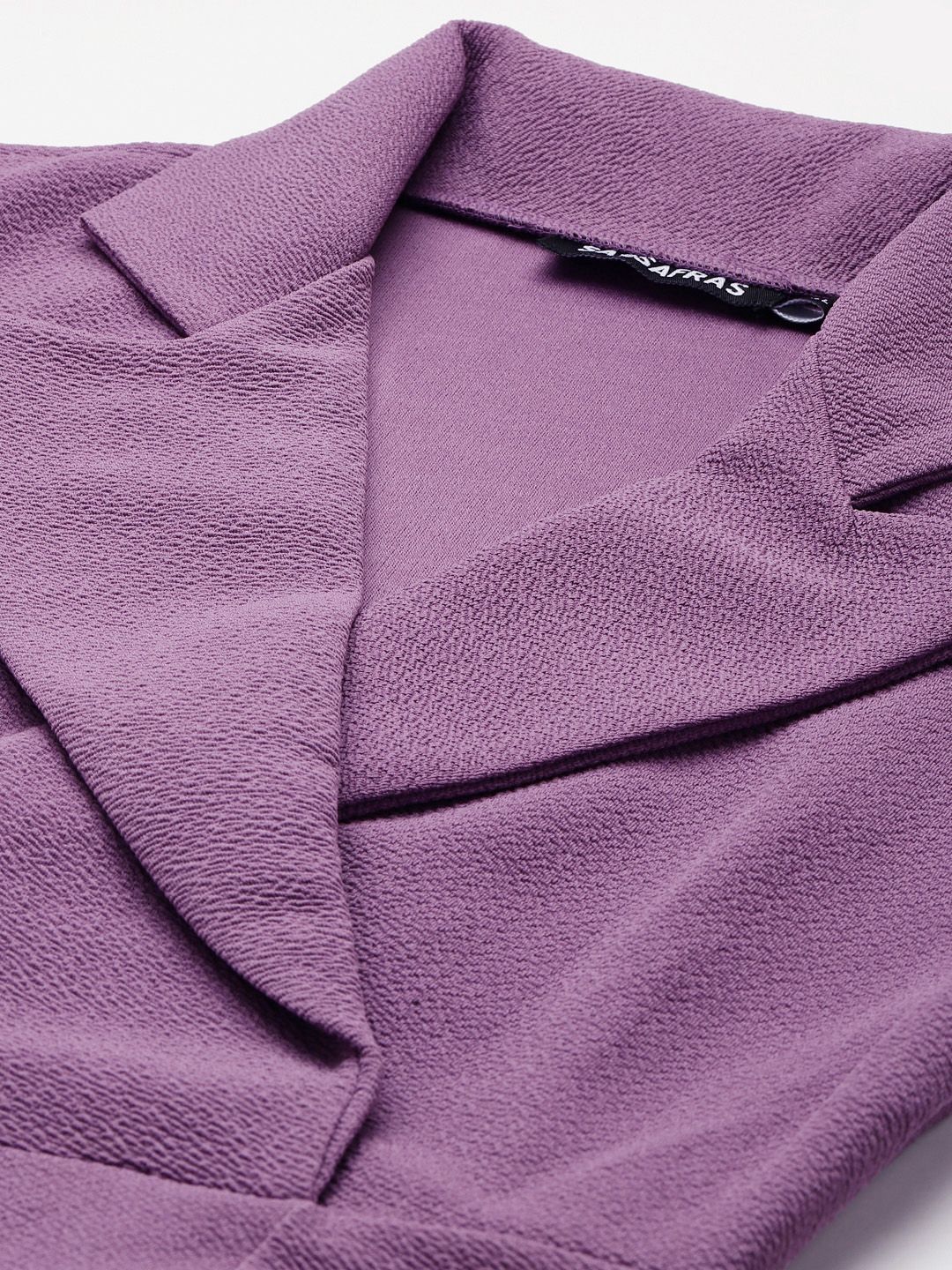 SASSAFRAS Lavender Notch Collar Belted Dress