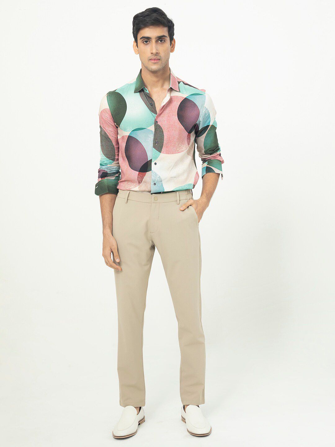 RARE RABBIT Men Drent Abstract Printed Slim Fit Shirt