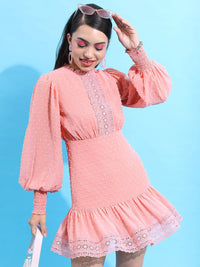 Tokyo Talkies Rose Puff Sleeve Fit & Flare Dress