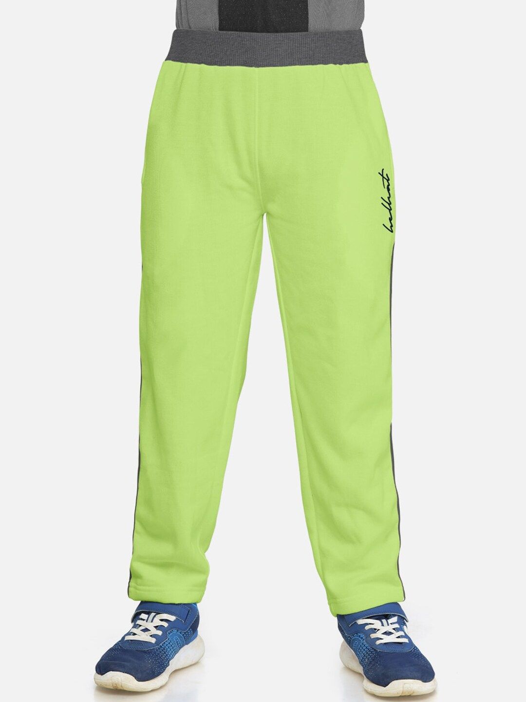 HELLCAT Boys Grey Black & Fluorescent Green Solid Pack Of 3  Track Pants