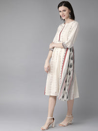 W Printed A-Line Cotton Dress
