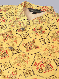 SOJANYA Men Floral Embroidered Pure Cotton Kurta With Pyjamas & Nehru Jacket