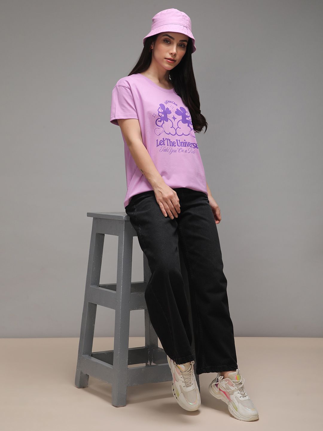 DILLINGER Women Short Sleeve Boxy Regular Printed Tshirt
