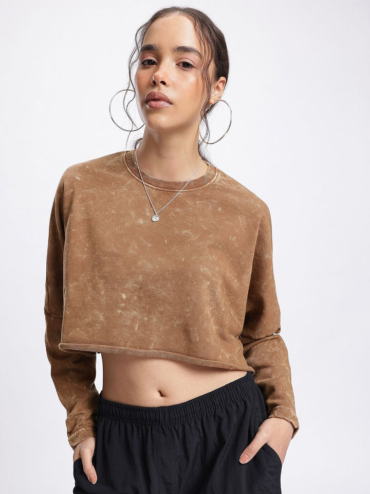 DressBerry Dyed Cropped Boxy Sweatshirt