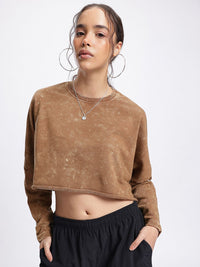 DressBerry Dyed Cropped Boxy Sweatshirt
