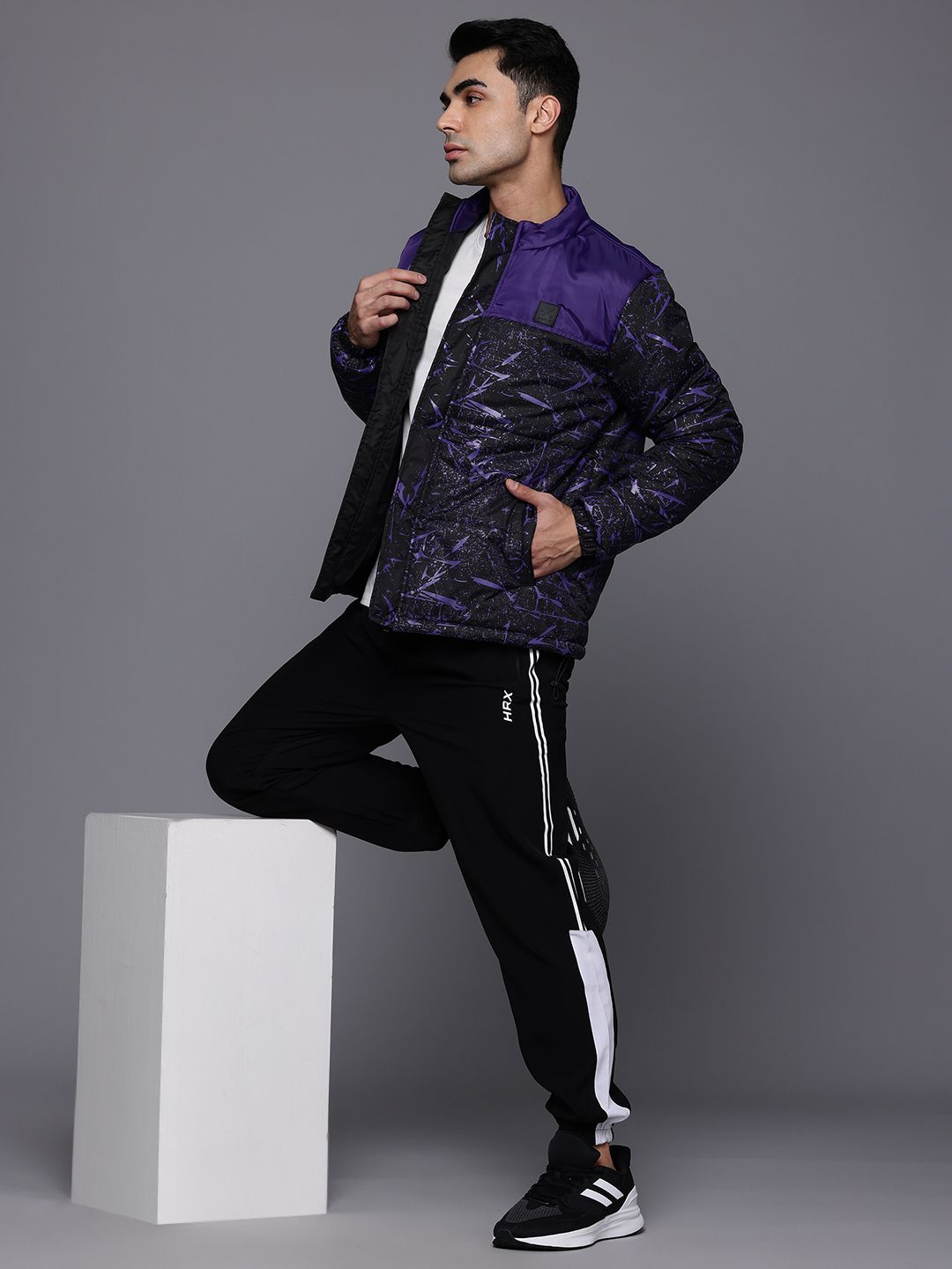 HRX by Hrithik Roshan Lifestyle Abstract Print Padded Jacket
