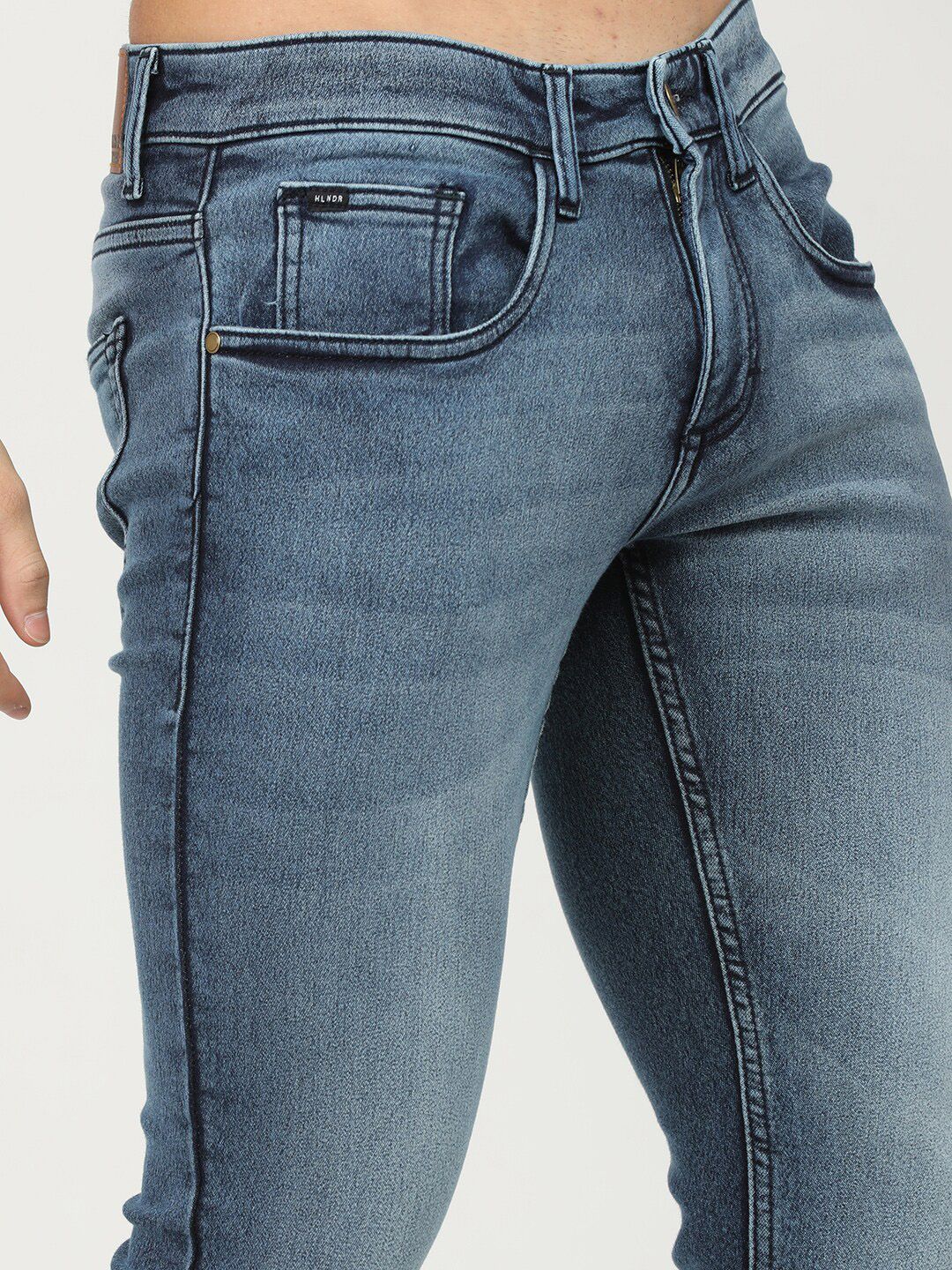 HIGHLANDER Men Blue Tapered Fit Heavy Fade Stretchable Jeans